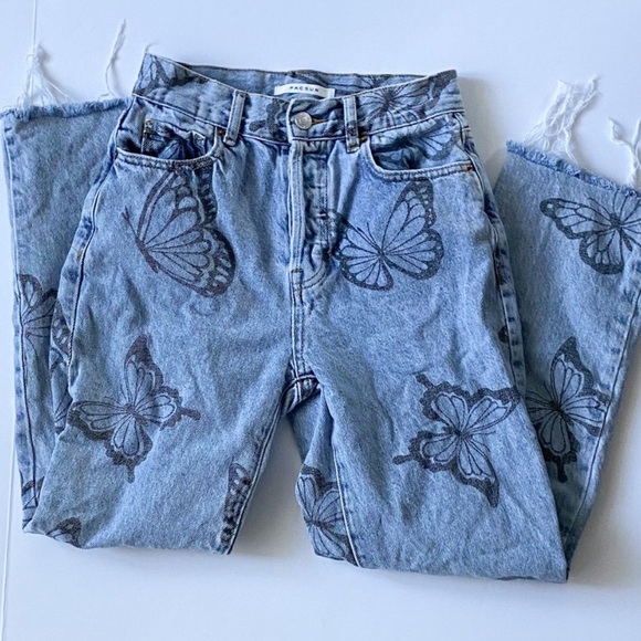 PacSun Eco Butterfly High Waisted Straight Leg Jeans - Picture 6 of 8